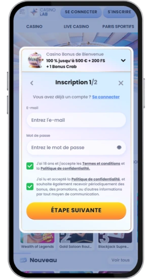 Créer un compte Crazy Time