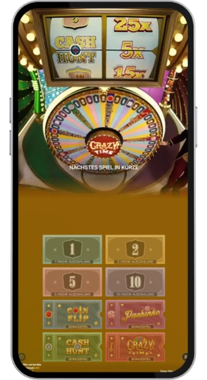 Osservare la ruota Crazy Time