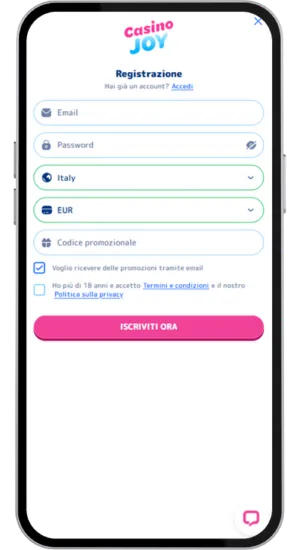 Creare un account Crazy Time
