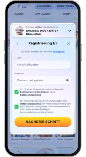 Crazy Time-Konto erstellen